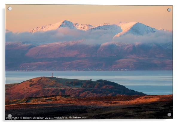 Majestic Winter Sunrise Acrylic by Robert Strachan