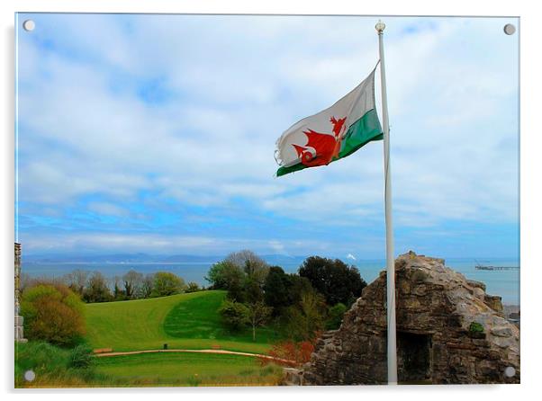 Beautiful Welsh Flag Acrylic by Kayleigh Meek