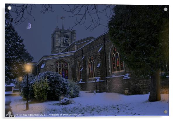 St Andrews church in winter Acrylic by Jim O'Donnell