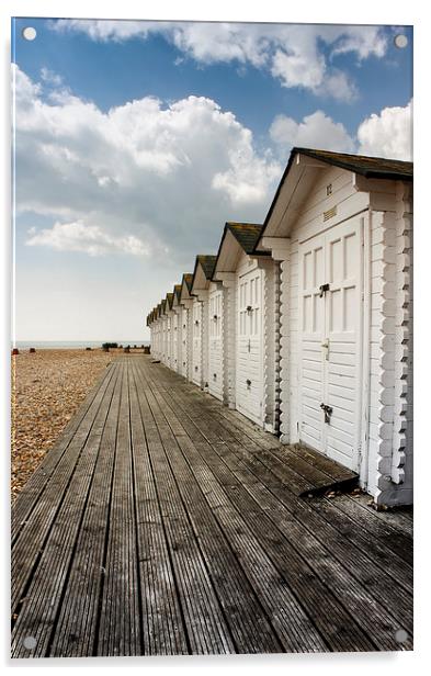 Beach huts Acrylic by Matthew Silver