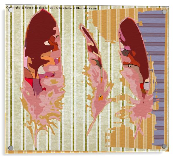 Three Feathers Acrylic by Ruta Naujokiene