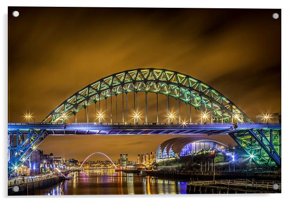 Newcastle Bridges Acrylic by I Burns