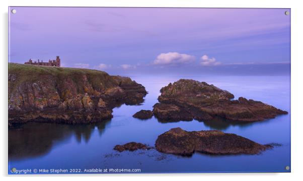 Slains Castle Acrylic by Mike Stephen