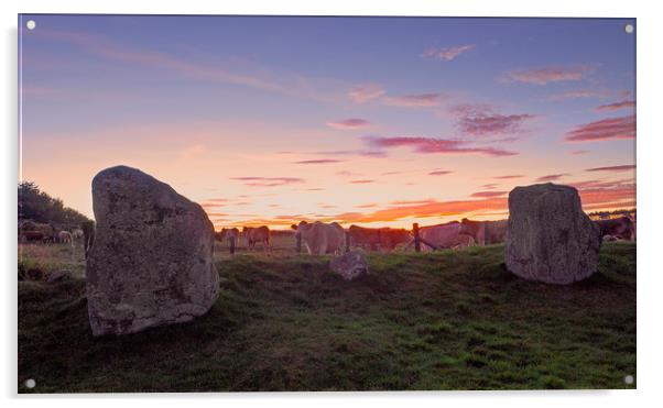 Stone Circle Sunset Acrylic by Mike Stephen