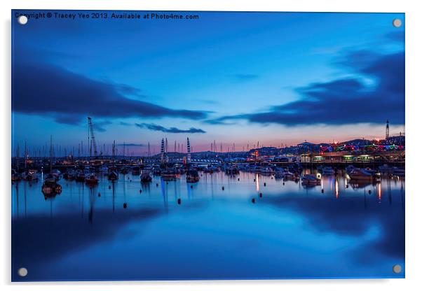Torquay Harbour After Sunset. Acrylic by Tracey Yeo