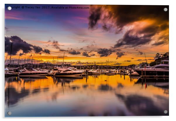 Torquay Marina Sunset. Acrylic by Tracey Yeo