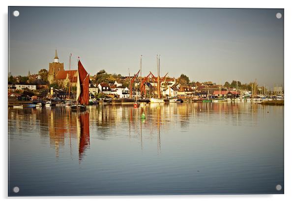 Thames Barge Cygnet leaving Maldon Acrylic by Brian Fry