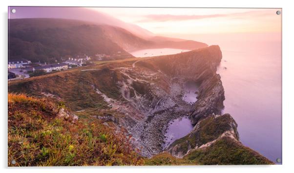 Lulworth Cove & Stair Hole sunrise Acrylic by Kevin Browne