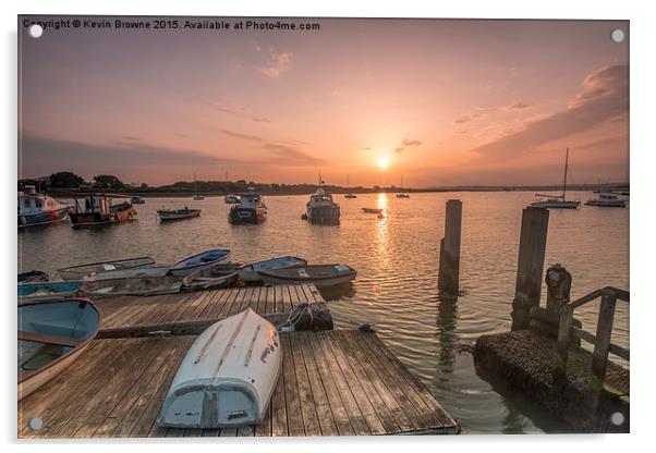 Keyhaven Harbour Sunrise Acrylic by Kevin Browne