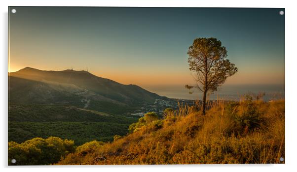 Sunrise Over The Mijas Hills In Spain Acrylic by Kevin Browne