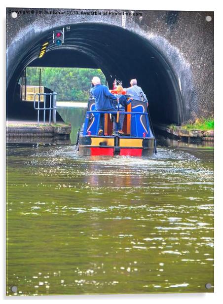 Canal boat Acrylic by jim huntsman