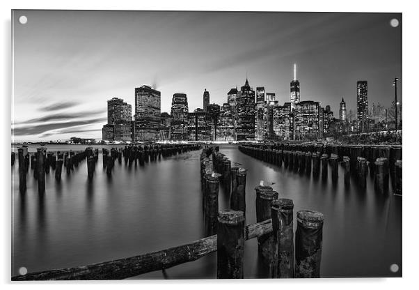 Manhattan Monochrome Acrylic by Kevin Ainslie