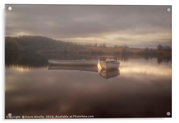 Misty Loch Sunrise Acrylic by Kevin Ainslie