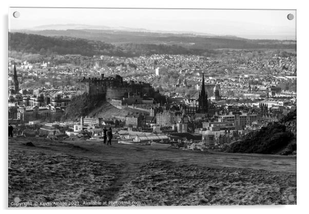 Edinburgh below Arthurs Seat Acrylic by Kevin Ainslie