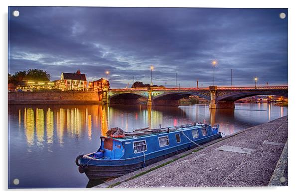 Trent Bridge at Blue Hour Acrylic by Alex Clark