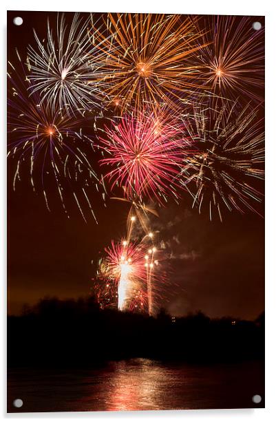 Nottingham Embankment Fireworks Acrylic by Alex Clark