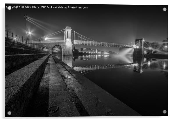 Embankment Night Rays Acrylic by Alex Clark