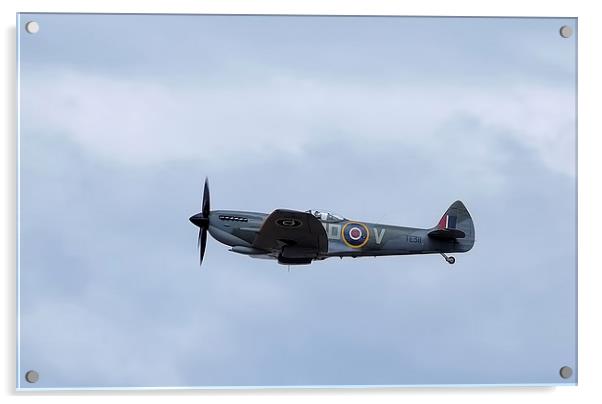  Spitfire in flight Acrylic by Gerald Robinson