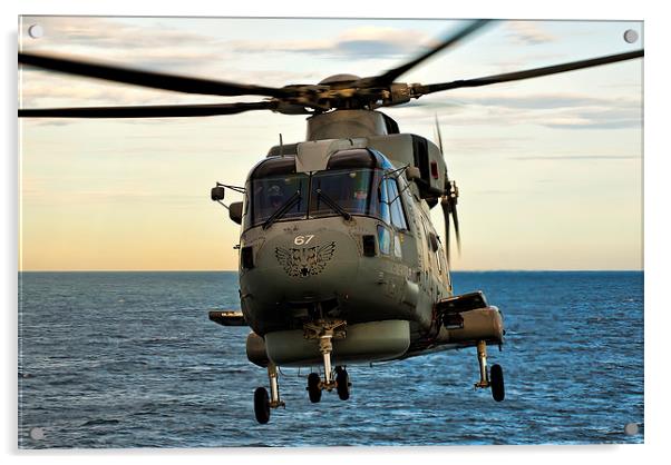 Royal Navy Merlin Acrylic by Liam McBride