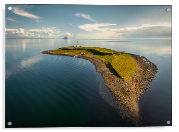 Pladda Island and Lighthouse Acrylic by Dave Bowman