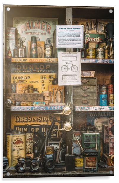 Vintage Garage Workshop Acrylic by Dave Bowman