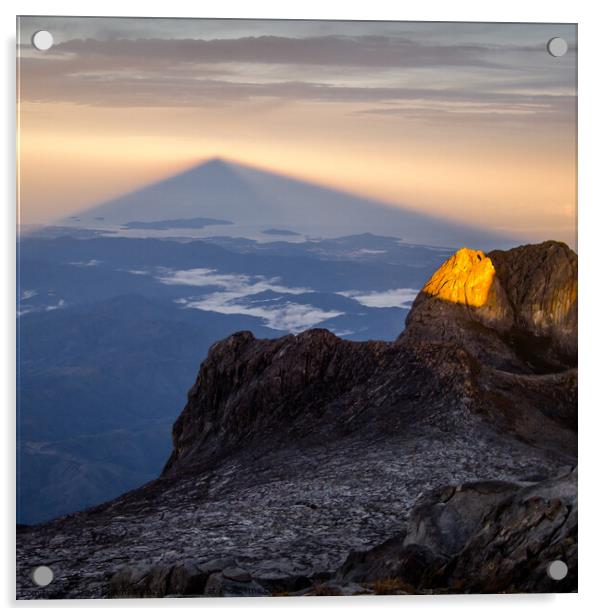 Mount Kinabalu Sunrise Acrylic by Dave Bowman