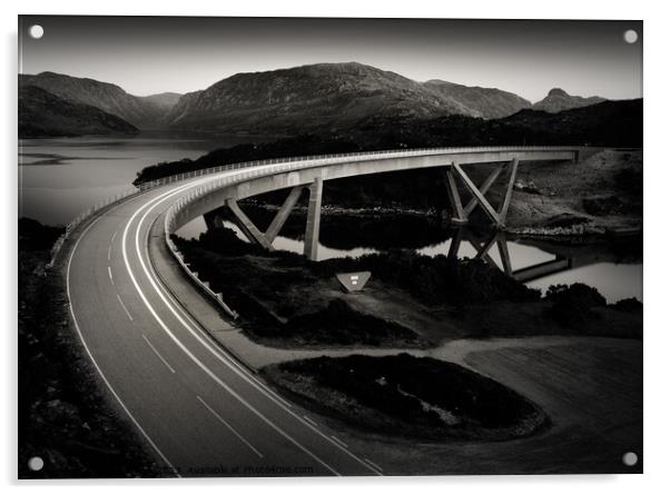 Kylesku Bridge Acrylic by Dave Bowman