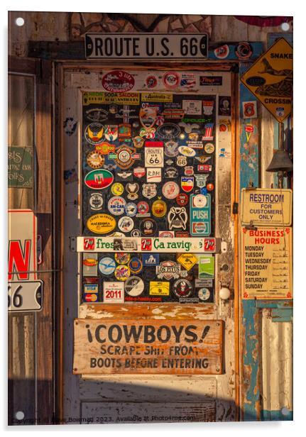Gas Station Door Acrylic by Dave Bowman