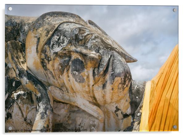 Reclining Buddha of Ayutthaya Acrylic by Dave Bowman