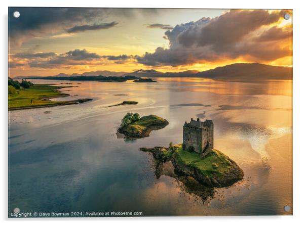 Castle Stalker Sunset Acrylic by Dave Bowman
