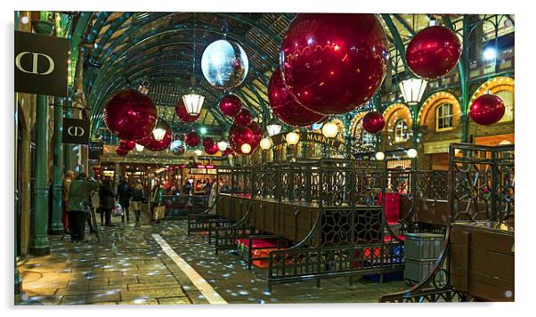 Christmas at Covent Garden Acrylic by John Ly