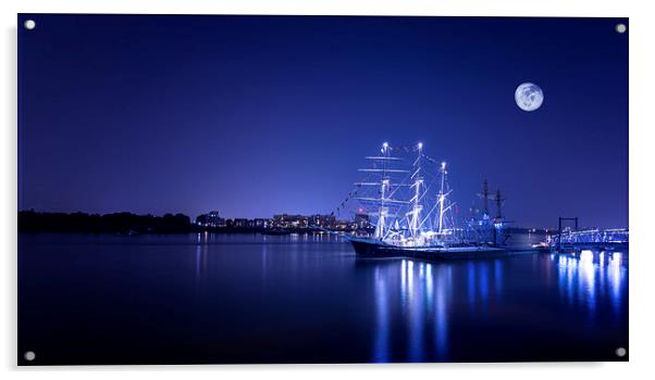 Tall Ships at Royal Woolwich Arsenal 2014 Acrylic by John Ly