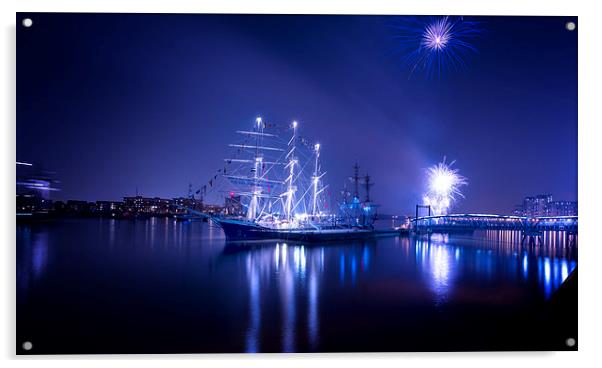  Tall Ships at Royal Woolwich Arsenal 2014 with Fi Acrylic by John Ly