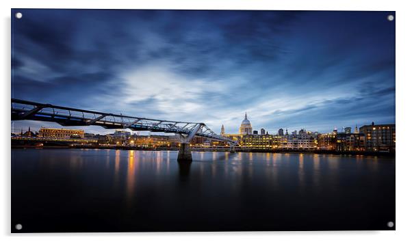  London Millennium Bridge and St. Paul's Cathedral Acrylic by John Ly