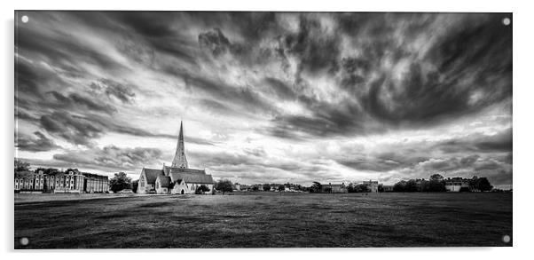  All Saints Church in Blackheath in Black and Whit Acrylic by John Ly