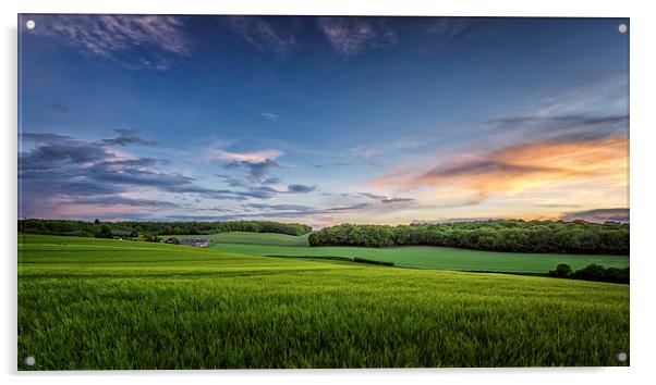  Calm after the storm - wheatfields in Kent, UK Acrylic by John Ly