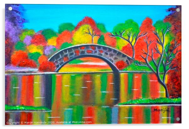 Autumn Fall Glory colorful canvas painting Acrylic by Manjiri Kanvinde