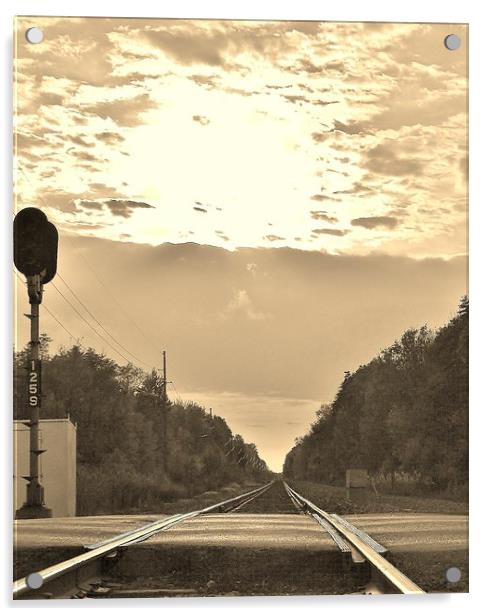 Waiting for the train Acrylic by Jeffrey Evans