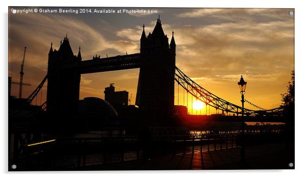 Sunset at Tower Bridge Acrylic by Graham Beerling
