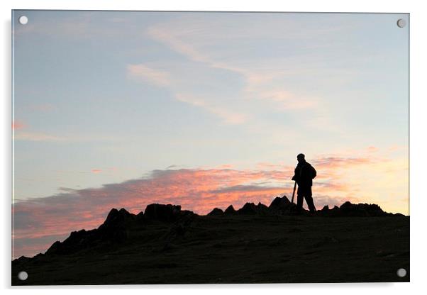 Photographer at sunrise Acrylic by Helen Cooke