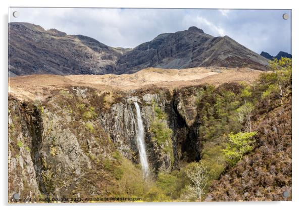 Eas Mor Waterfall, Isle of Skye, Scotland  Acrylic by Keith Douglas