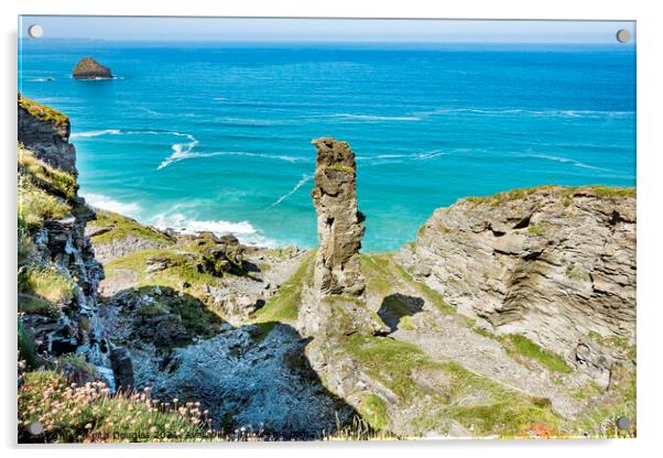 Lanterdan Quarry, Tintagel, Cornwall Acrylic by Keith Douglas