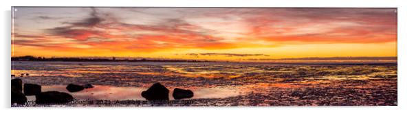 Morecambe Bay Sunset Panorama Acrylic by Keith Douglas
