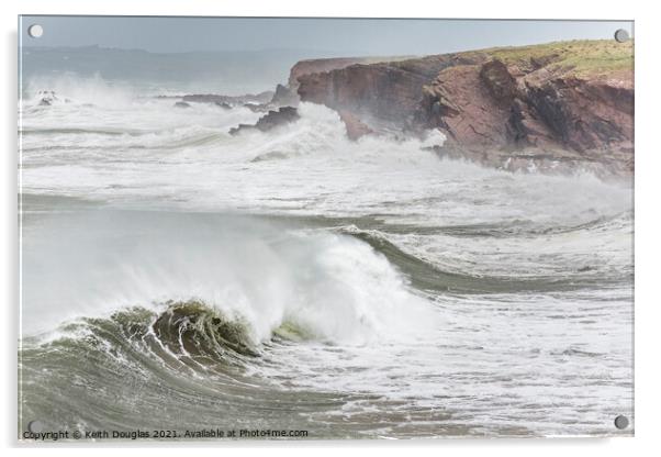 Stormy seas on the Pembrokeshire Coast Acrylic by Keith Douglas