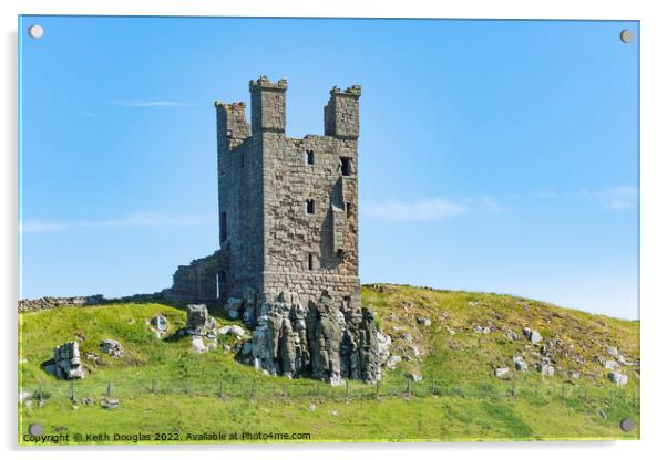 The Lilburn Tower, Dunstanburgh Castle Acrylic by Keith Douglas