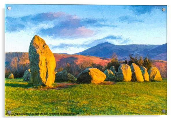 A selection of Castlerigg Stones Acrylic by Keith Douglas