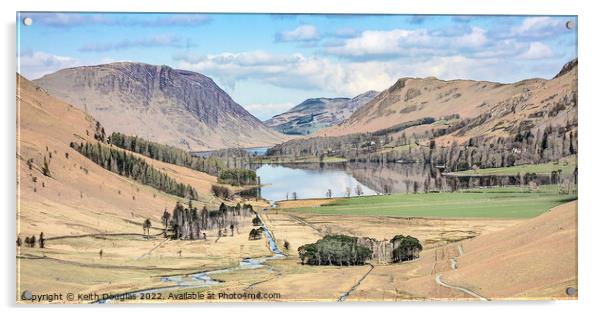 Buttermere from Warnscale Beck path (painting styl Acrylic by Keith Douglas