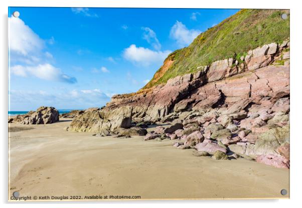 Whitsand Bay, Cornwall Acrylic by Keith Douglas