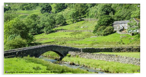 Lakeland Stone Bridge Acrylic by Keith Douglas