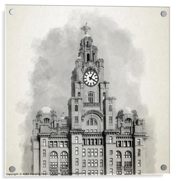 The Liver Building in Liverpool Acrylic by Keith Douglas